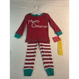 Jingles & Joy Christmas Pajamas Set 12M‎ Red White Striped NWT Holiday Outfit